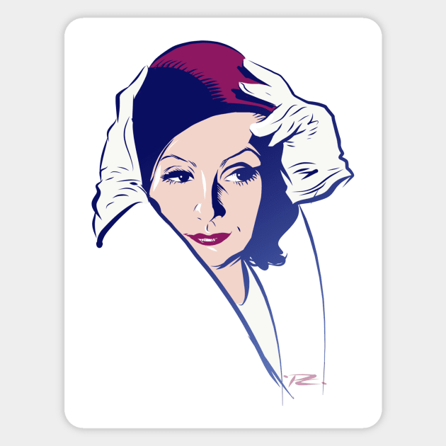 Greta Garbo - An illustration by Paul Cemmick Sticker by PLAYDIGITAL2020